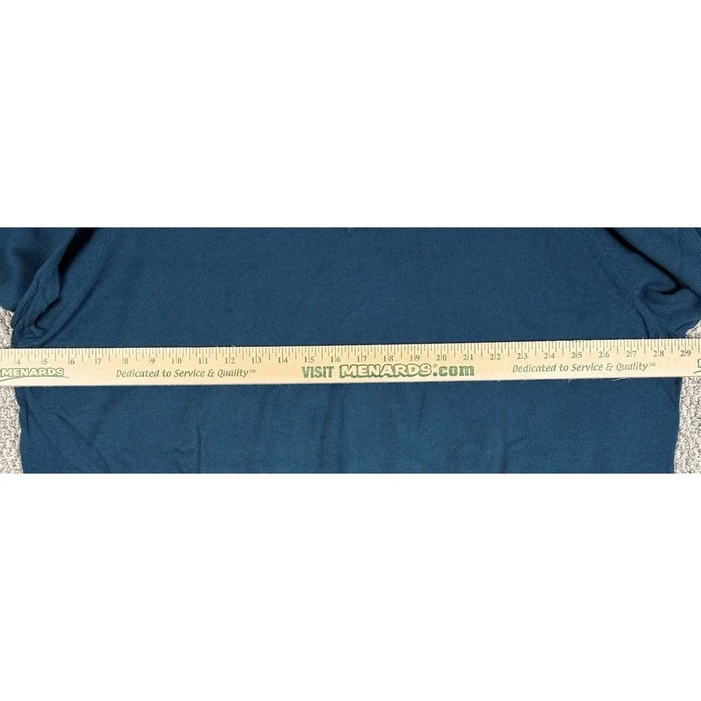 LL Bean Cotton Cashmere Blend V Neck Sweater Mens XXL Blue Pullover Knit Classic